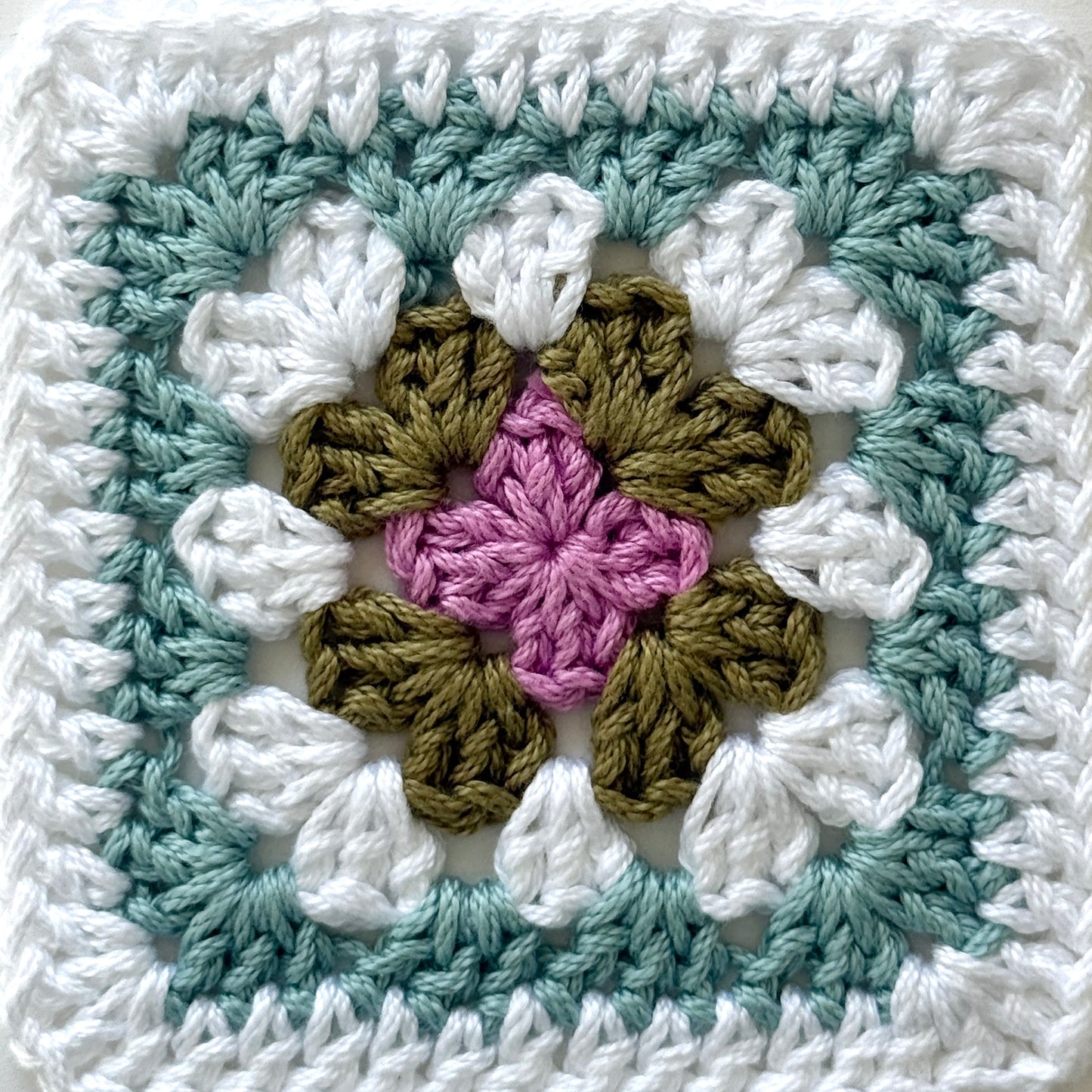 Teal with 2 Granny Squares