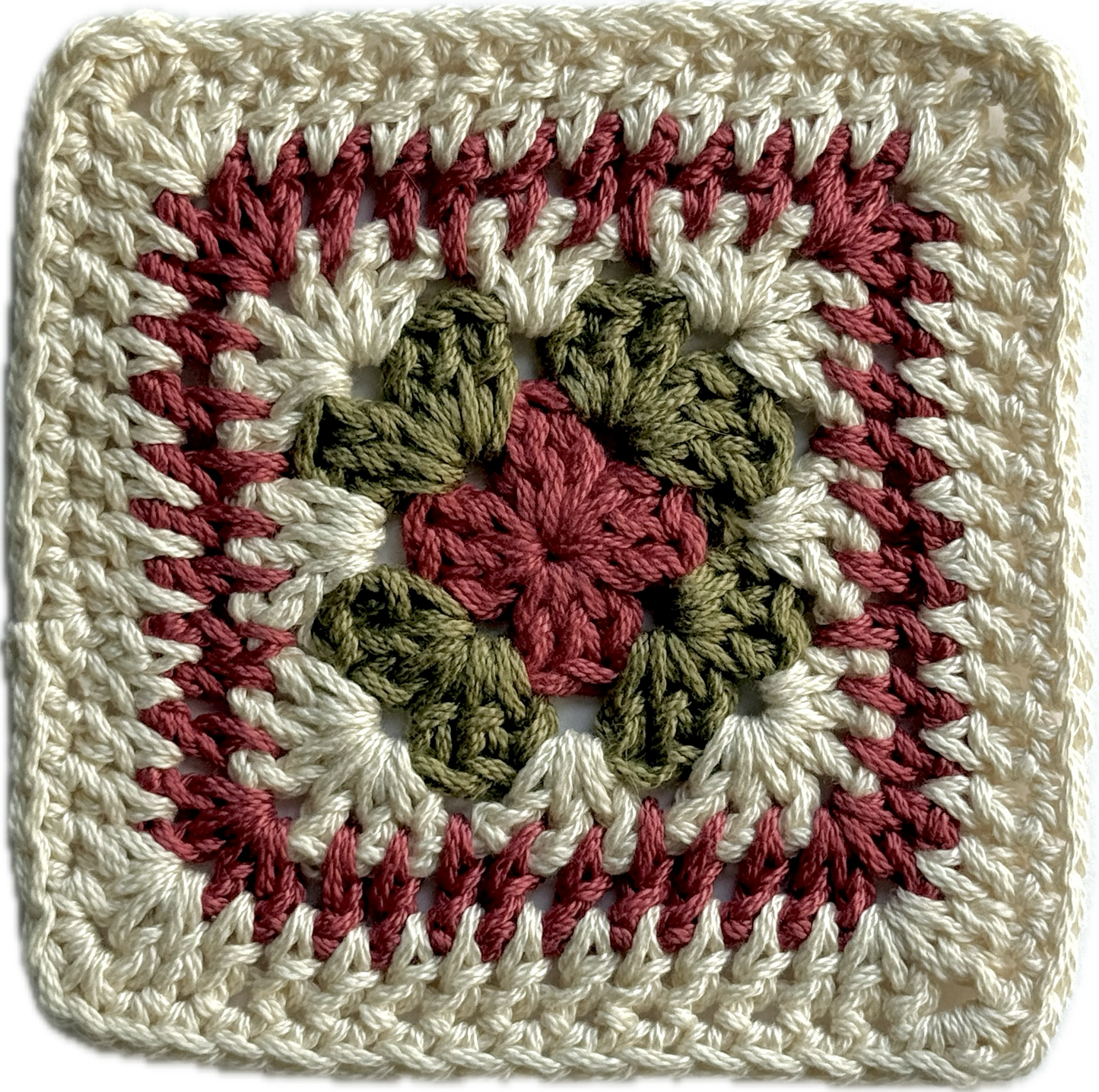 Cream Hoodie with 2 Granny Squares
