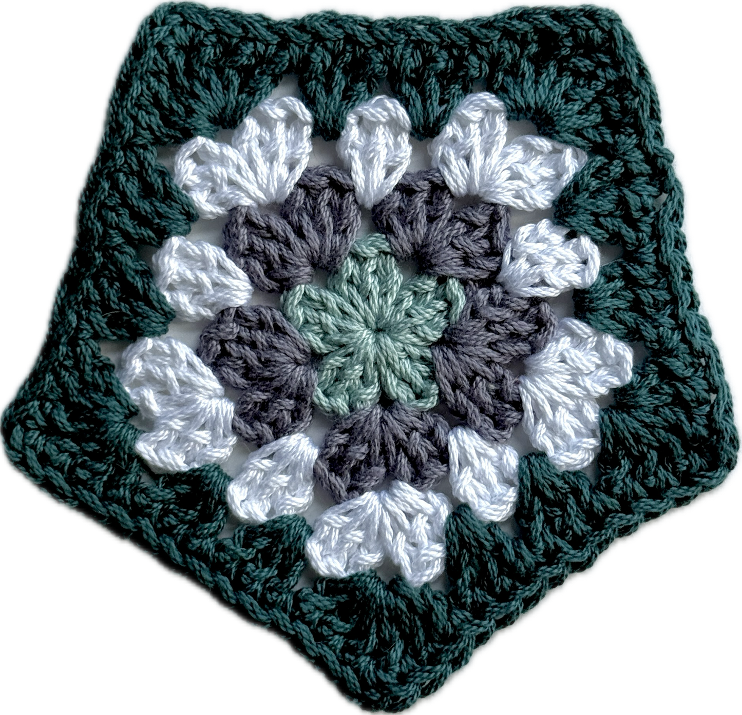 Light Blue Zip-Up with 3 Granny Squares
