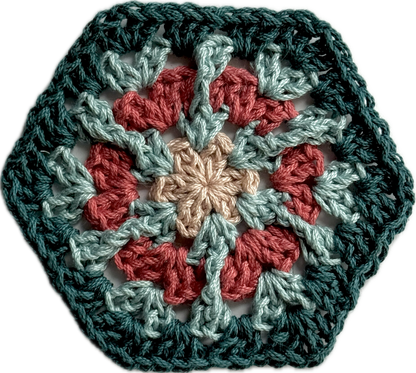 Brown with 4 Granny Hexagons