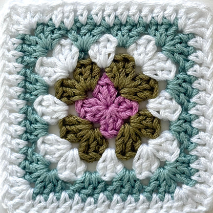 Teal with 2 Granny Squares