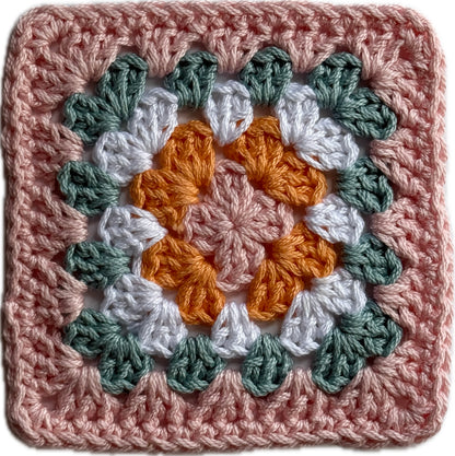 Peach with 2 Granny Squares