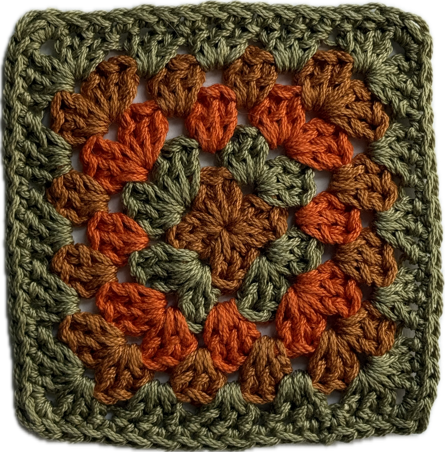 Burnt Orange Hoodie with 2 Granny Squares