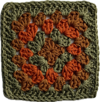 Burnt Orange Hoodie with 2 Granny Squares