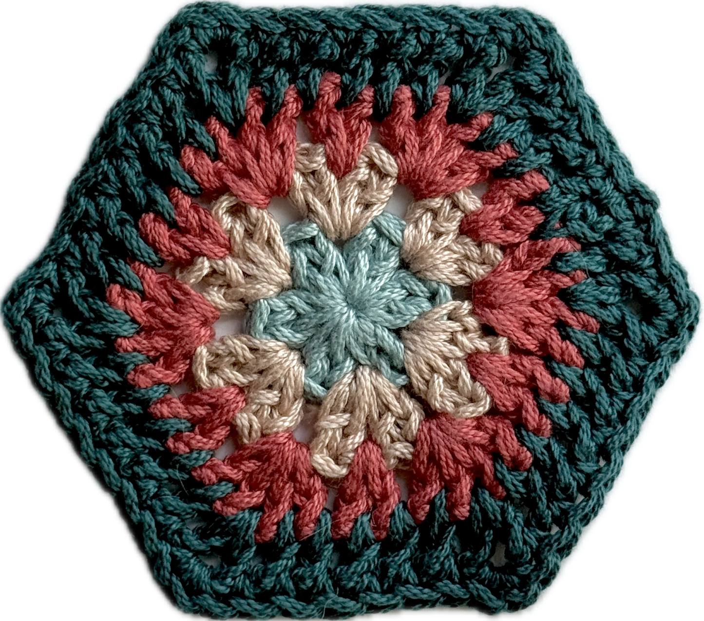 Brown with 4 Granny Hexagons
