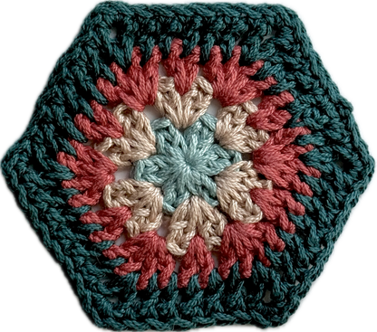 Brown with 4 Granny Hexagons