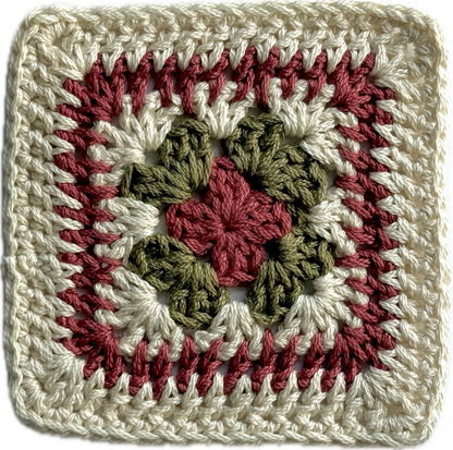 Cream Hoodie with 2 Granny Squares