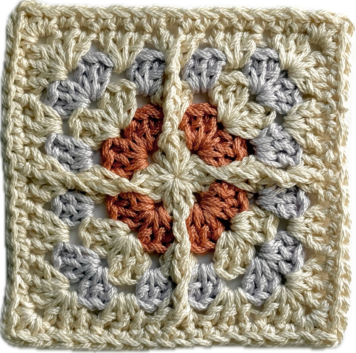 Coral Hoodie with 3 Granny Squares