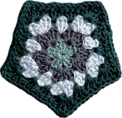Light Blue Zip-Up with 3 Granny Squares
