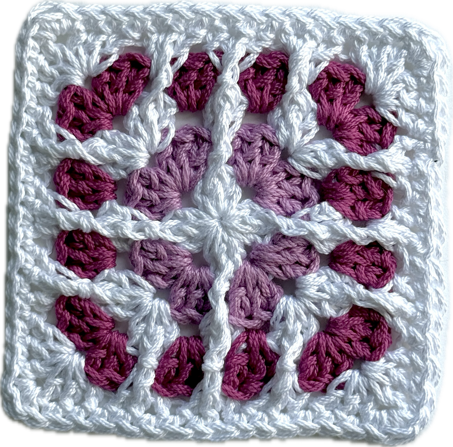 Mauve Hoodie with 2 Granny Squares