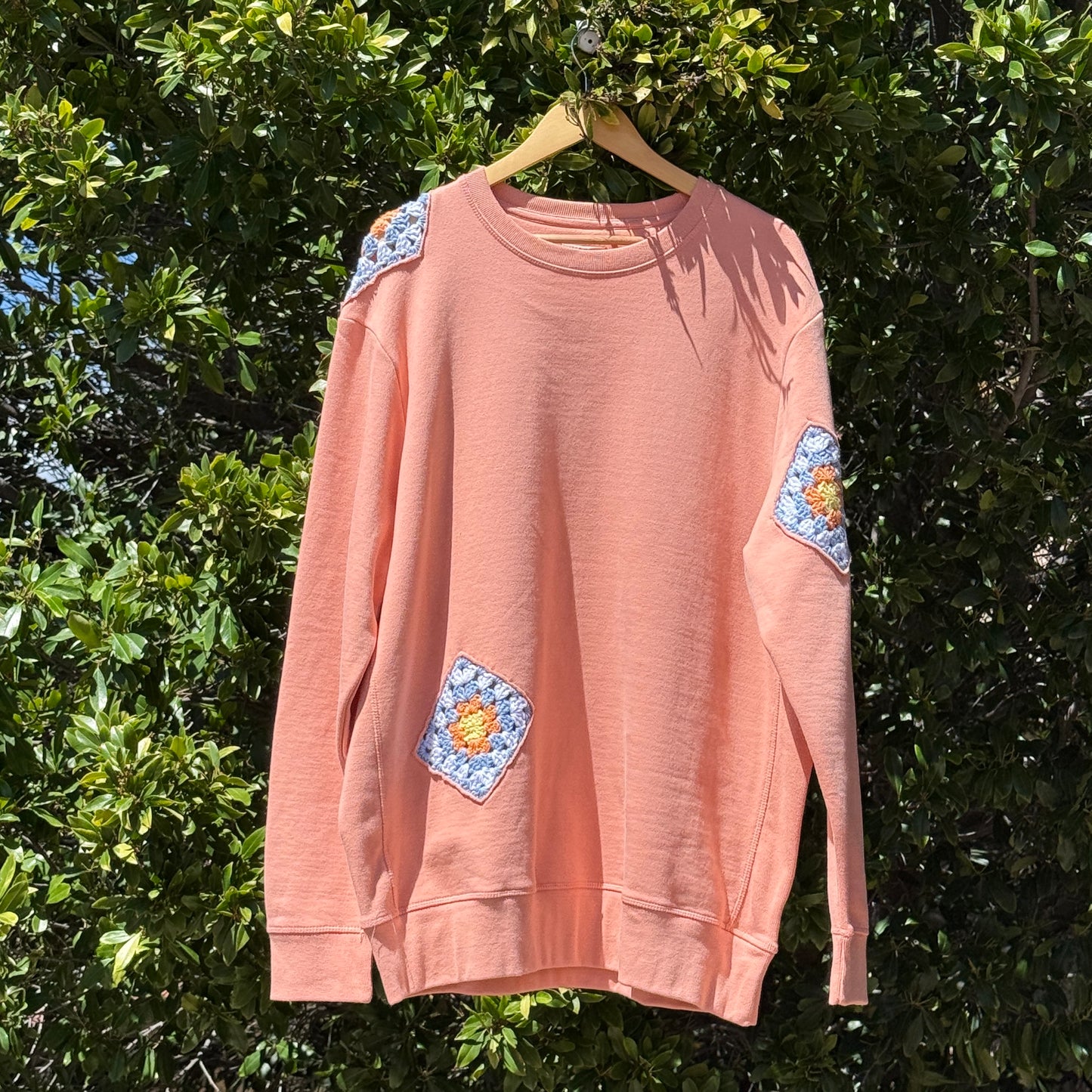 Coral with 4 Granny Squares