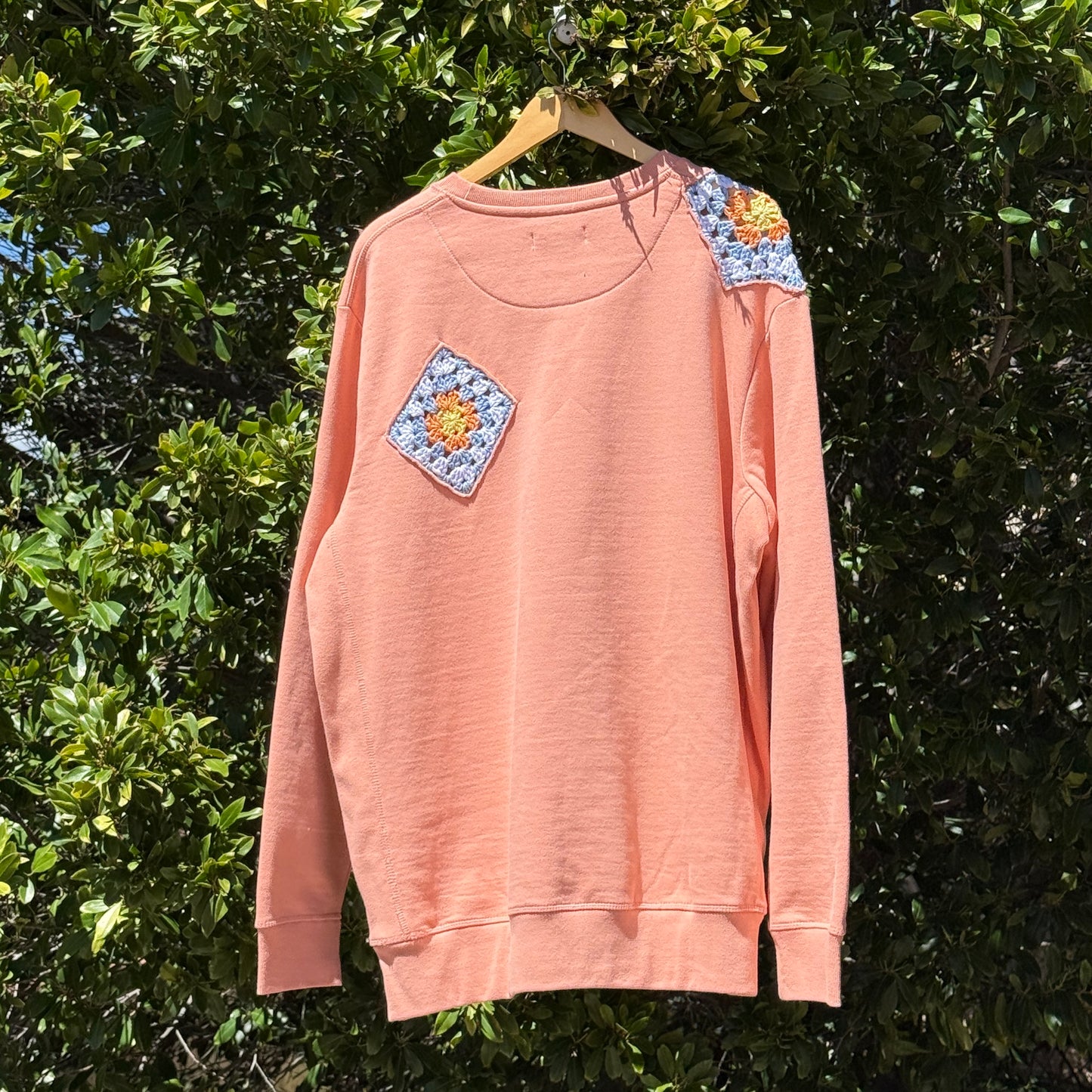 Coral with 4 Granny Squares
