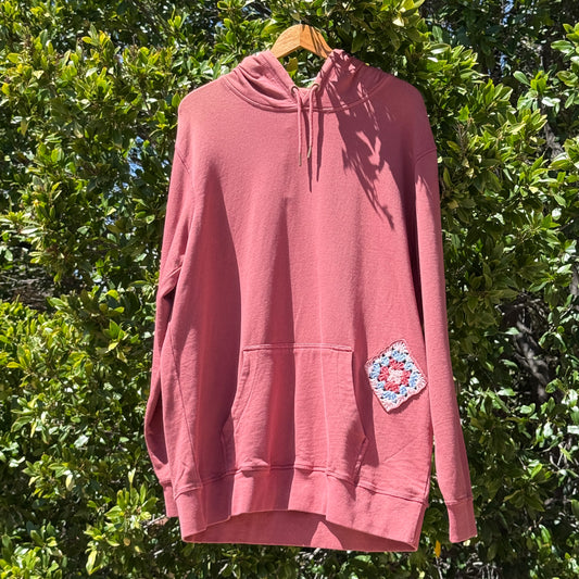 Rose Hoodie with 2 Granny Squares