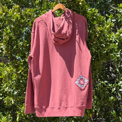 Rose Hoodie with 2 Granny Squares