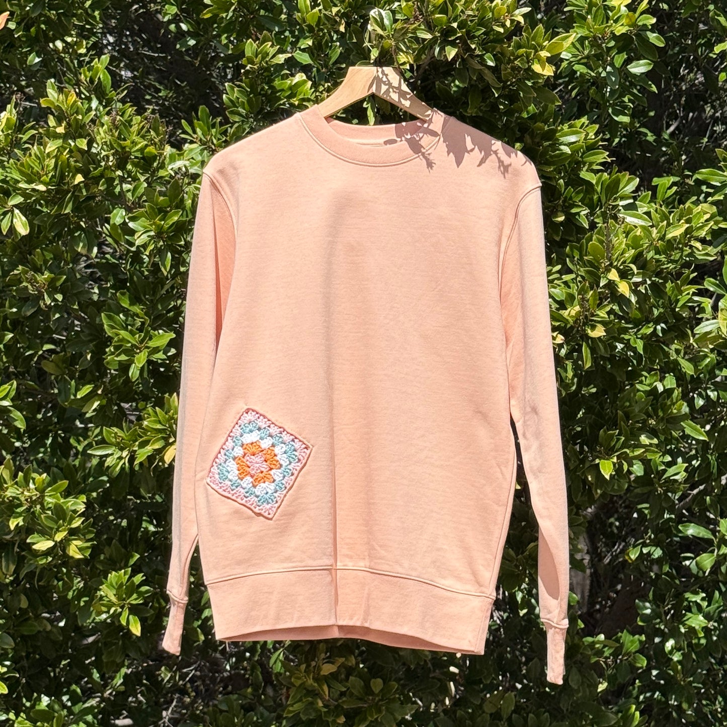 Peach with 2 Granny Squares