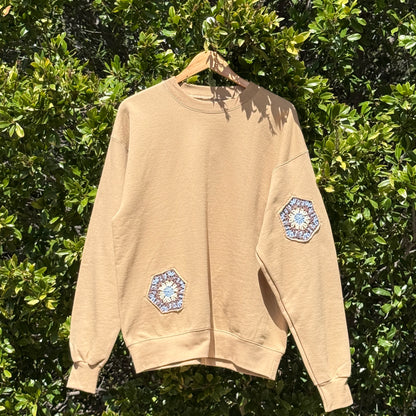 Tan with 4 granny hexagons