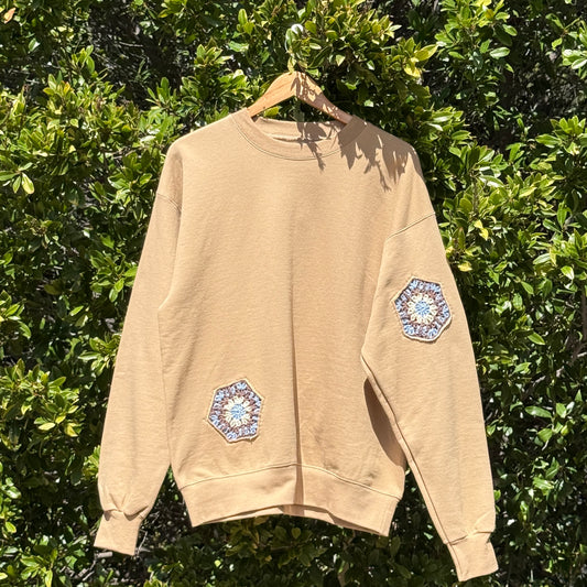 Tan with 4 granny hexagons