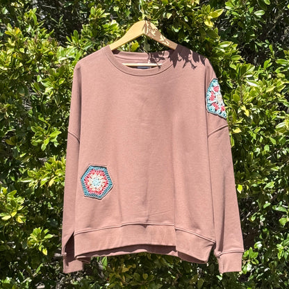 Brown with 4 Granny Hexagons