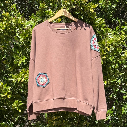 Brown with 4 Granny Hexagons