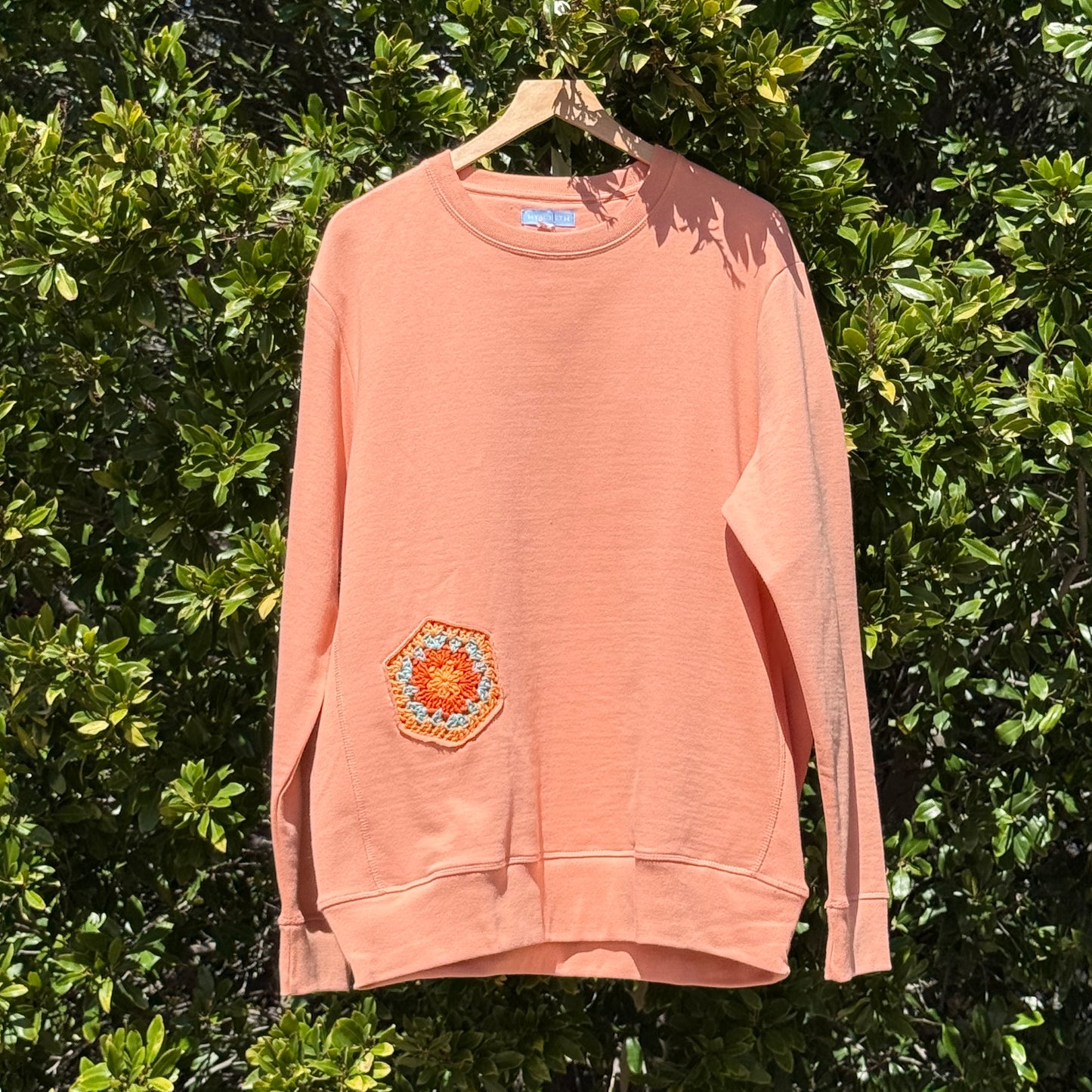 Coral with 2 Granny Hexagons