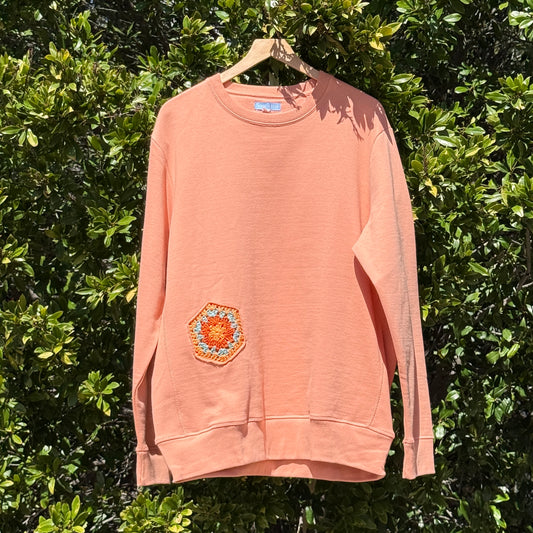 Coral with 2 Granny Hexagons