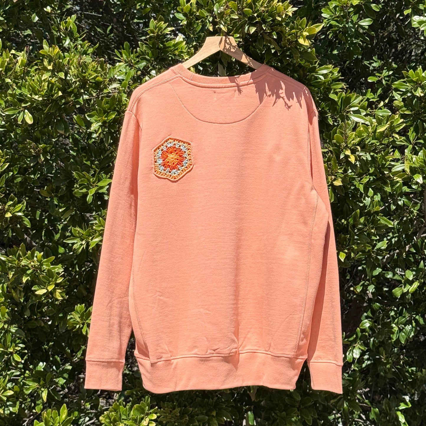 Coral with 2 Granny Hexagons