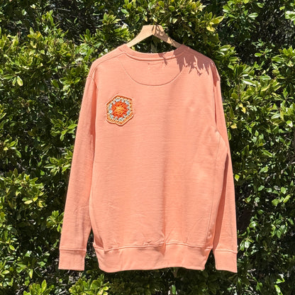 Coral with 2 Granny Hexagons