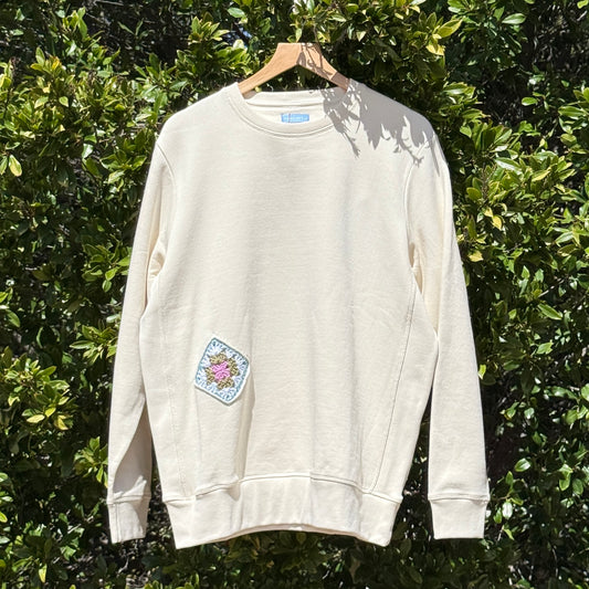Cream with 2 Granny Squares