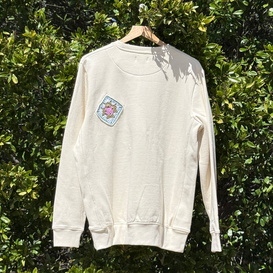 Cream with 2 Granny Squares